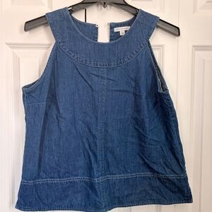 Free Assembly Casual Classic Denim Blue Tank Top